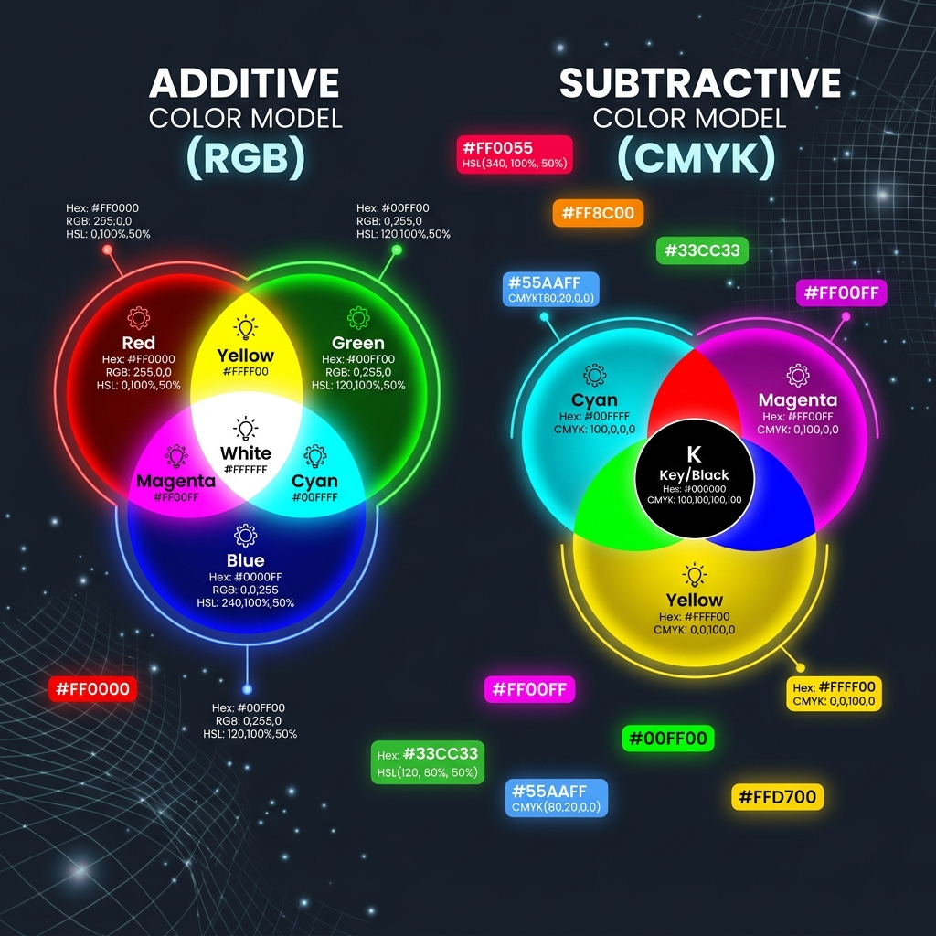Demystifying Color Models: RGB, CMYK, HEX, and HSL Explained - Featured Image
